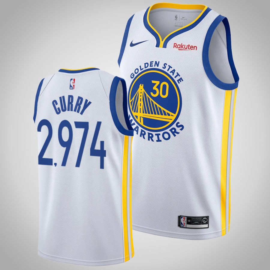 Golden State Warriors #30 Stephen Curry Royal NBA all-time 3-point king  Jersey 2974